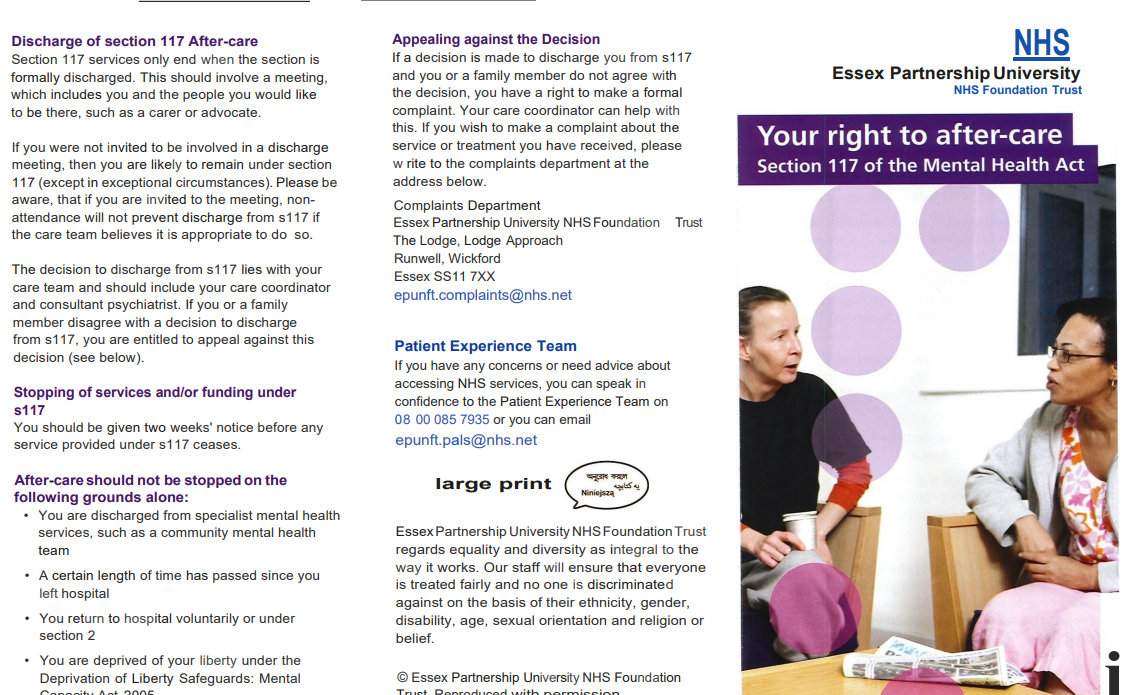 Your right to aftercare leaflet